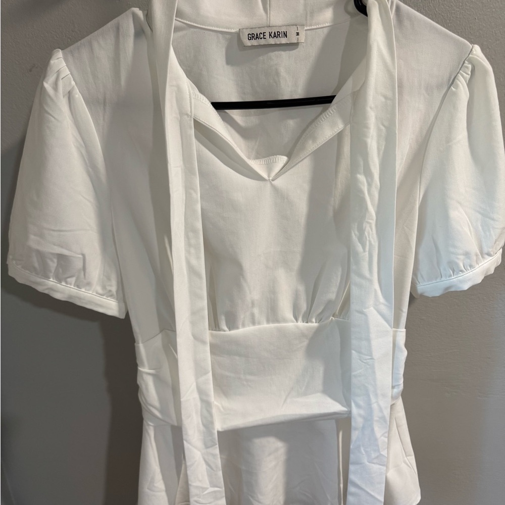 Grace Karin White Blouse